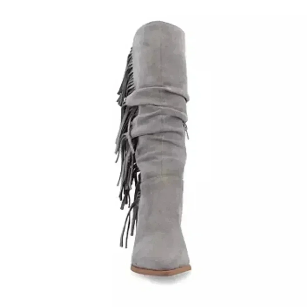 Hartly Women's Stacked Heel Dress Boots from the Journee Collection 7.5